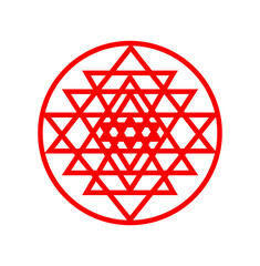 Shri yantra icon on white background. hindu yantra icon.