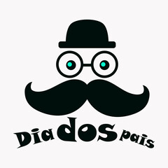 Fathers day dia dos pais text in brazil with modern style 