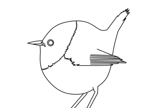 recommend clip art: Robin round bird line art drawing 