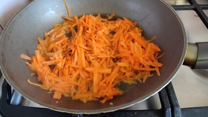 frying pan with vegetables