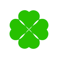 4 green hearts monogram icon. green hearts icon.