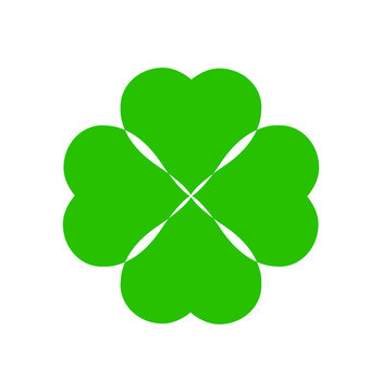4 green hearts monogram icon. green hearts icon.