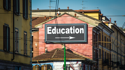 Fototapeta premium Street Sign to Education