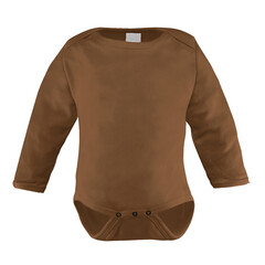 With simple multiple clicks, you may visualize your designs on this Long Sleeve Beauty Baby Bodysuit Mockup In Brown Sugar Color.