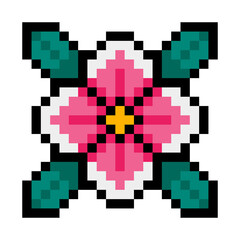 pixel flower and leaves
