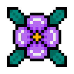 pixel flower and leaves
