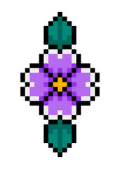 pixel flower and leaves
