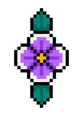 pixel flower and leaves
