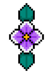 Fototapeta premium pixel flower and leaves 