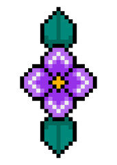Obraz premium pixel flower and leaves 