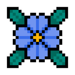 pixel flower and leaves
