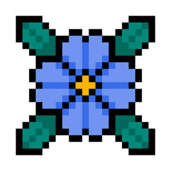 pixel flower and leaves
