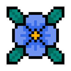 pixel flower and leaves
