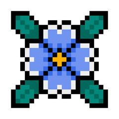 pixel flower and leaves
