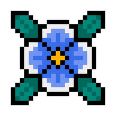 pixel flower and leaves
