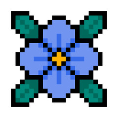pixel flower and leaves
