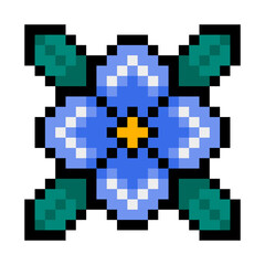 pixel flower and leaves
