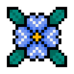 pixel flower and leaves
