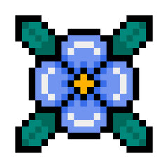 pixel flower and leaves
