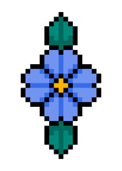 Fototapeta premium pixel flower and leaves 