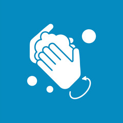  Regulations glyph icon. Rules of correct hand washing. Circular motion for hands washing. Hygiena concept. Filled flat sign. Isolated silhouette vector illustration