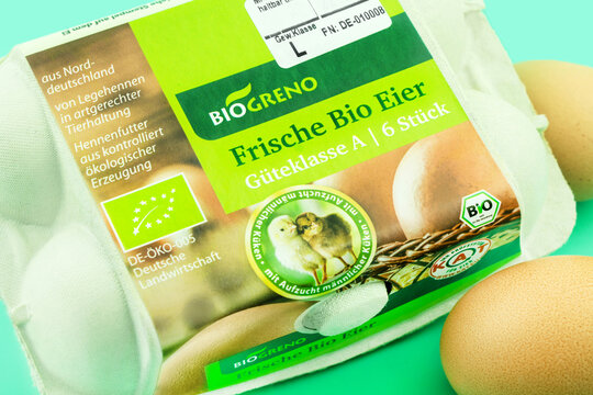 6 Bio Eier von Biogreno aus Norddeutschland mit artgerechter Tierhaltung Güteklasse A und EU-Siegel