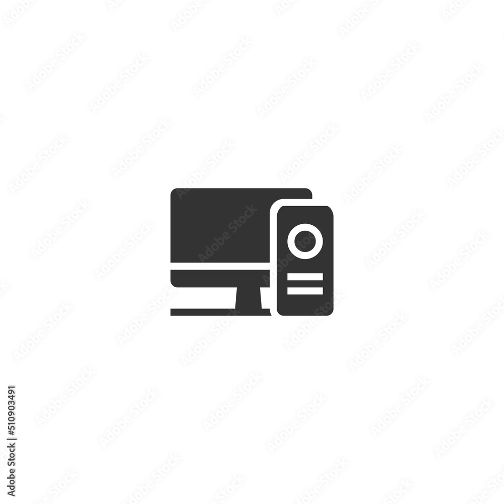 Poster computer glyph line icon. glyph style sign for mobile concept and web design. glyph vector icon. sym