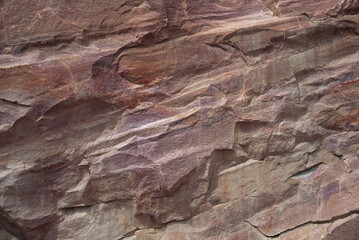 Mineral stone raspberry quartzite close-up in section