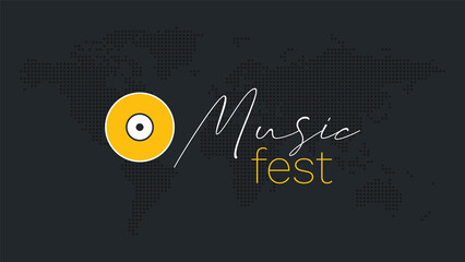 Obraz premium Music Festival vector background. Element for flyer, web design, page, sample, banner, live concert, party, event. Yellow white gray illustration.