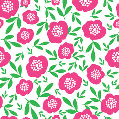 Seamless Abstract Vector Petals and Leaves. 