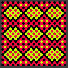 Multicolor truchet tiling connections illustration