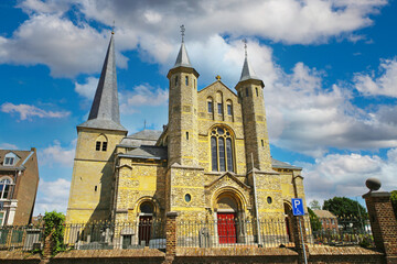 Fototapeta na wymiar Geulle (Meersen), Netherlands (South Limburg) - Juin 9. 2022: Beautiful gothic medieval church from 16th century, national dutch heritage site
