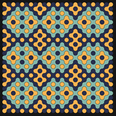 Multicolor truchet tiling connections illustration