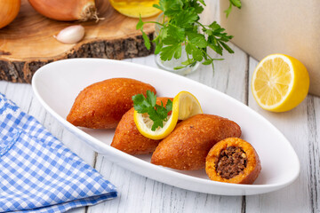Kibbeh is a popular dish in Middle Eastern cuisine (Turkish name; icli kofte)