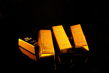 Gold bars , business and finance concept.
