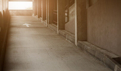 interior of parking garage