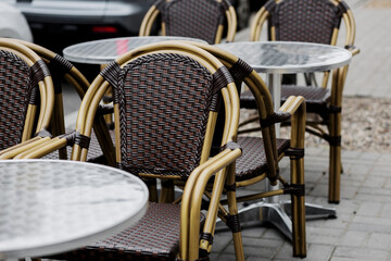 coffee terrace with tables and chairs.
