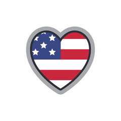 United states heart shape icon. American love patriotic symbol. USA.