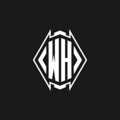 Letter WH initial esport creative simple logo design style © Abdul