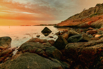 Fototapeta Sunset at Neverfjorden obraz