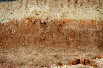 crumbled hill made of clay - natural texture