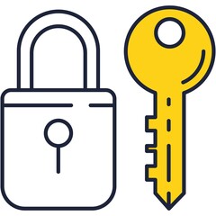 Lock and key vector icon padlock symbol on white