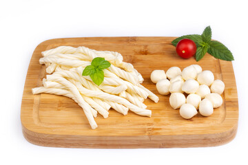 Turkish cheese varieties; ball cheese, milk drop cheese and auger cheese (Turkish name; top - topik peynir or sut damlasi peynir - burgu peynir)
