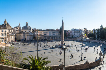 views of popolo square in rome, italy