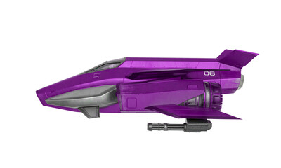 super sonic space ship in white background side view