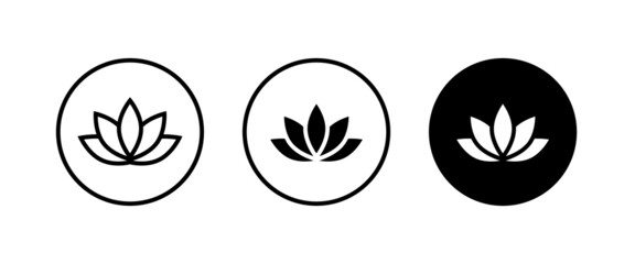 Fototapeta na wymiar lotus flowers, Lotus, Lily Flower Icon. Spa icons button, vector, sign, symbol, logo, illustration, editable stroke, flat design style isolated on white linear pictogram