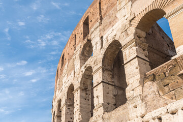 views of the famous colosseum of rome, italy