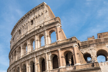 views of the famous colosseum of rome, italy