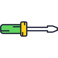 Screw driver icon vector repair equipment on white