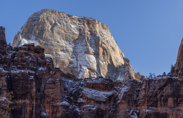 Scenic Winter Landscape in Zion National Park Utah